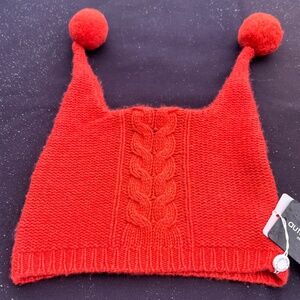 Autumn Cashmere Cable Hat with two Pom-Poms